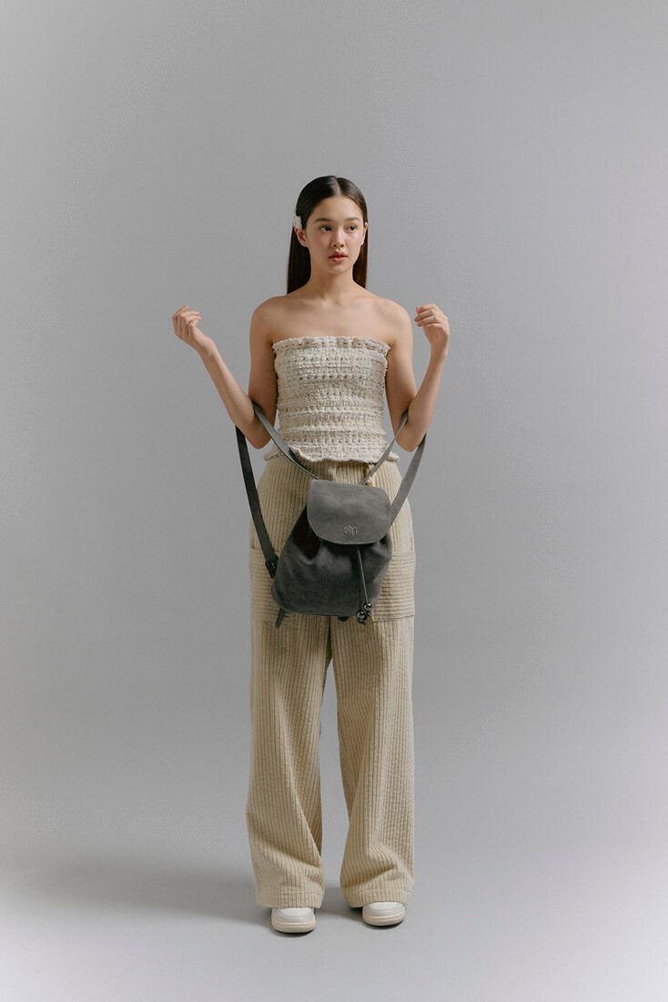 SUEDE GOLD BALL BACKPACK _GREY