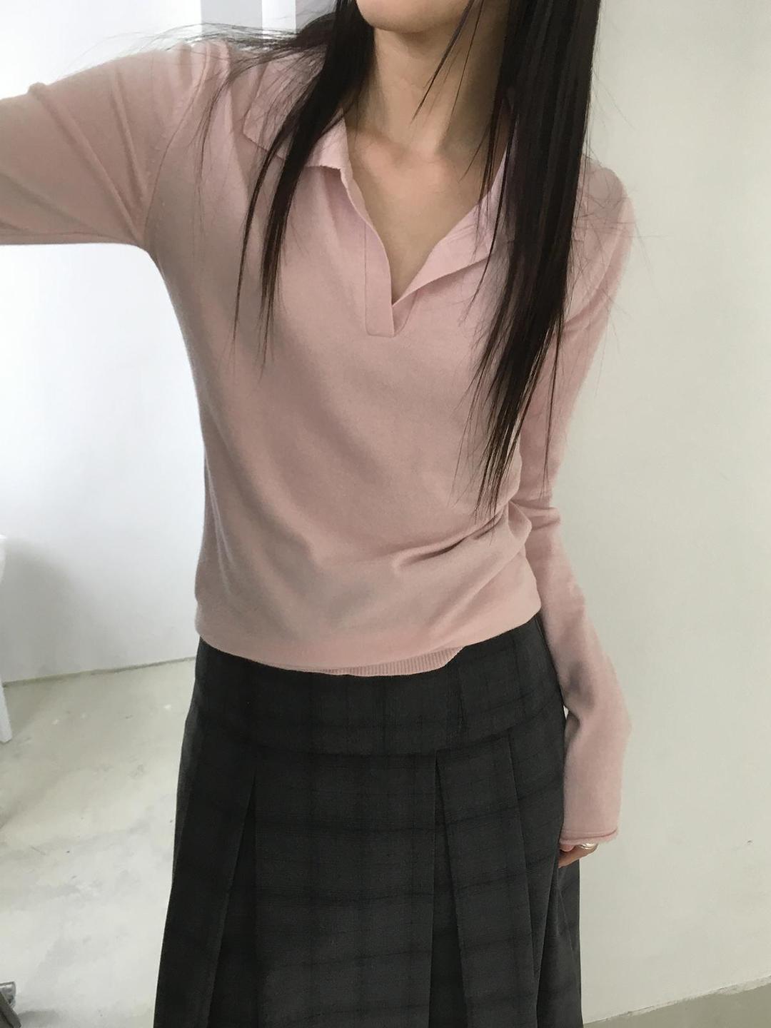 미엔느 [미엔느] mellow collared knit / 멜로우 카라 니트 (4col)