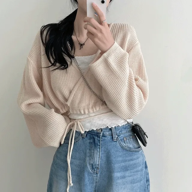 [모델소장]🏷️스콘 언더 랩 스트링 볼레로 (6color)