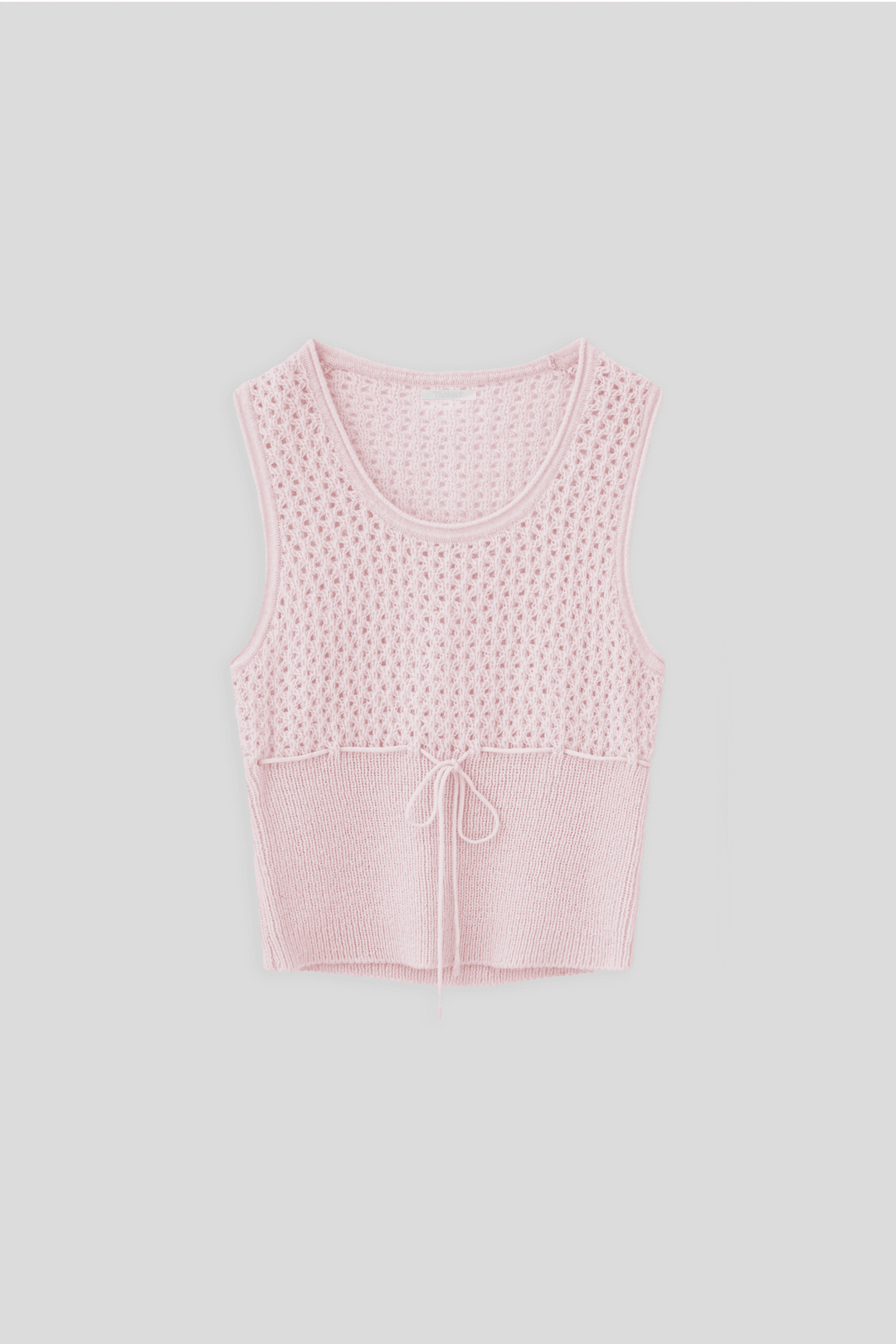 T/T Tie knit vest (light pink)