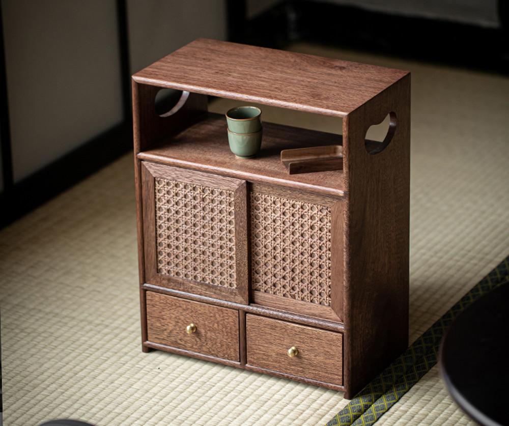 일상 월넛 원목 수납장 다기 다구 그릇 스토리지 캐비닛