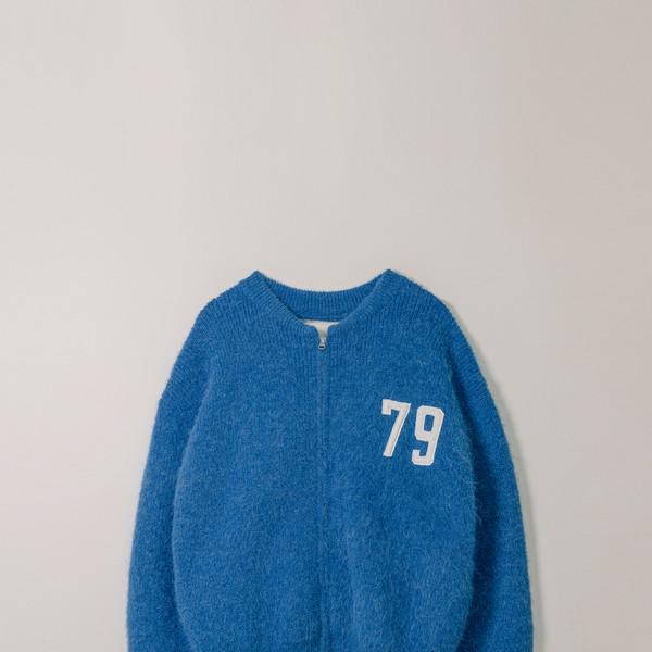 ’79’ PATCHED ALPACA ZIP CARDIGAN_ELECTRIC BLUE