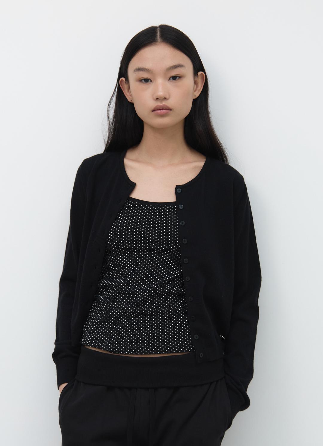 26SS CASHMERE ANG CARDIGAN / BLACK