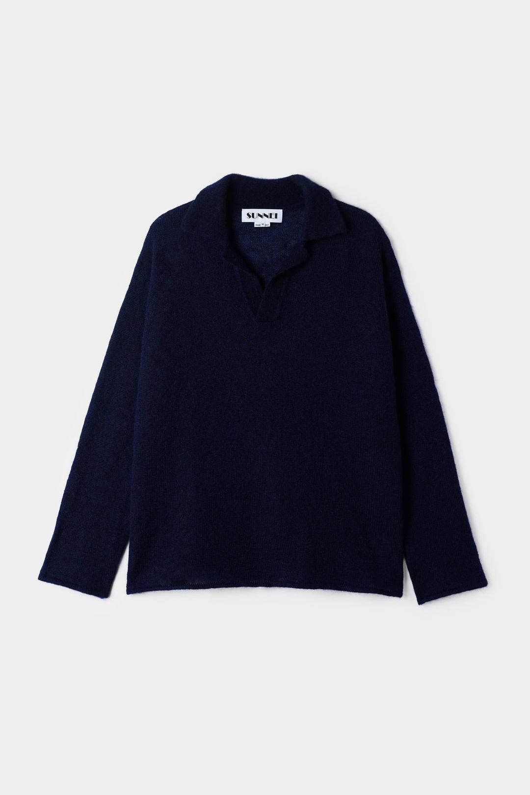 MOHAIR POLO / blue - XS