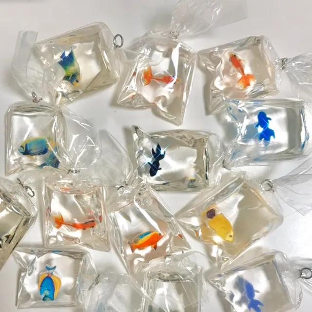 유니크 물고기 열대어 피쉬 금붕어 봉투 키링 핸드폰 스트랩 8type