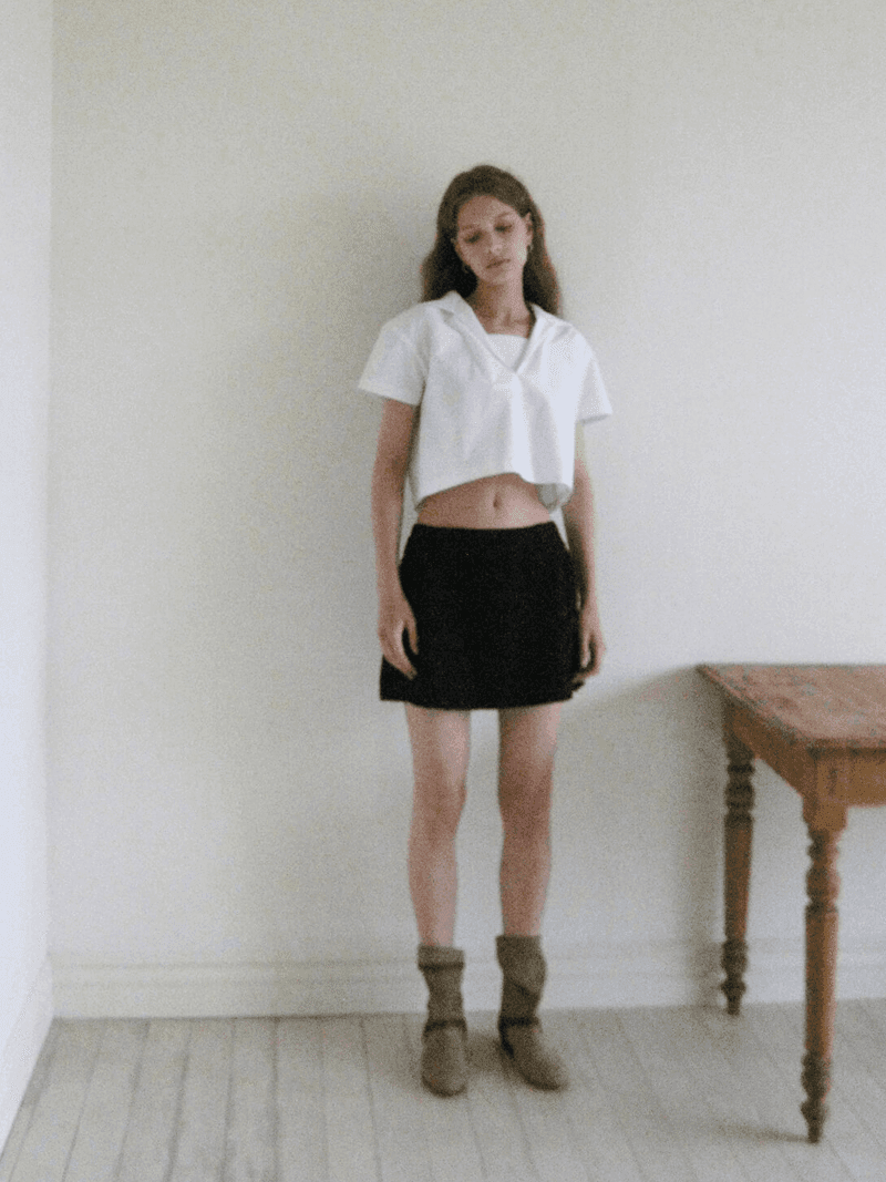 Ayurt Embossed Skirt Black (2nd)
