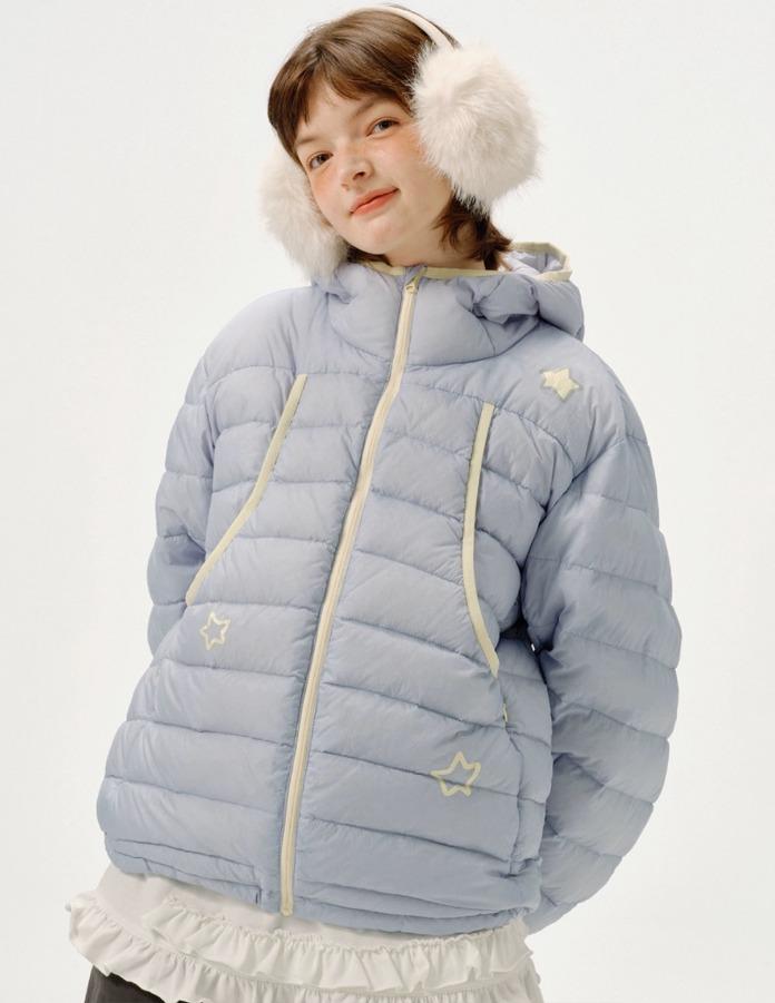 ODDMAKER 아웃도어 스타 패치 후드 덕다운 패딩 (2color)