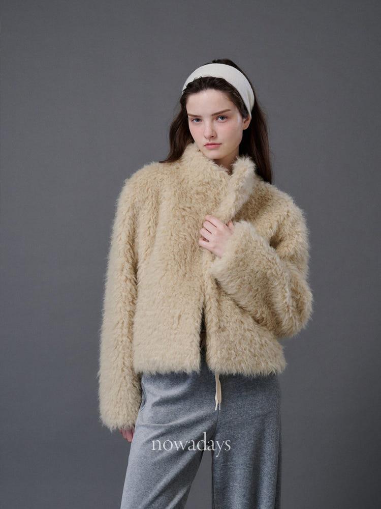 forest 포레스트 레오 울 퍼 자켓 카라 하이넥 싱글 jk (2col)