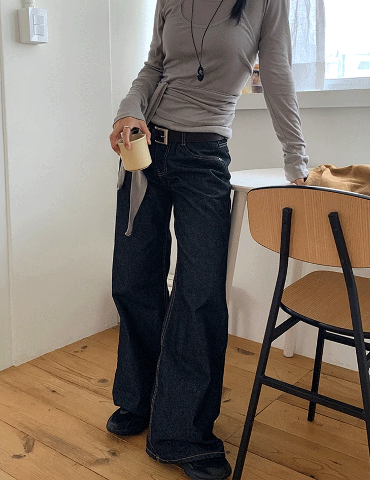 [무배] 리사 부츠컷 로우 데님 팬츠