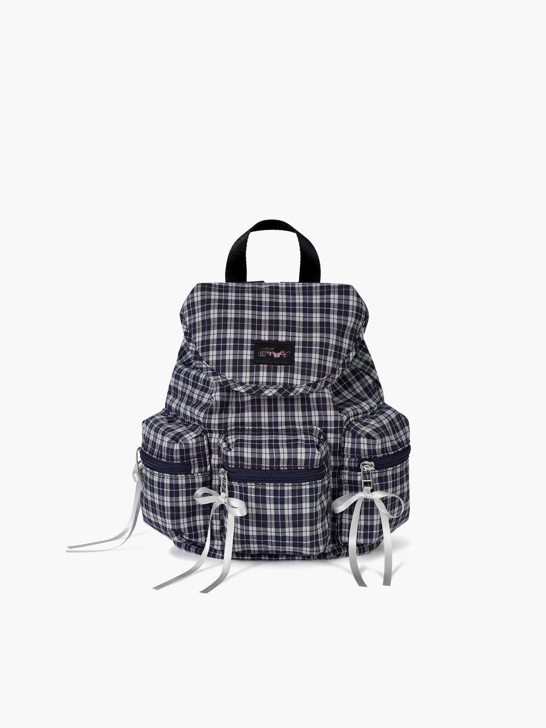 BERRY POCKET BACKPACK - CHECK GREY