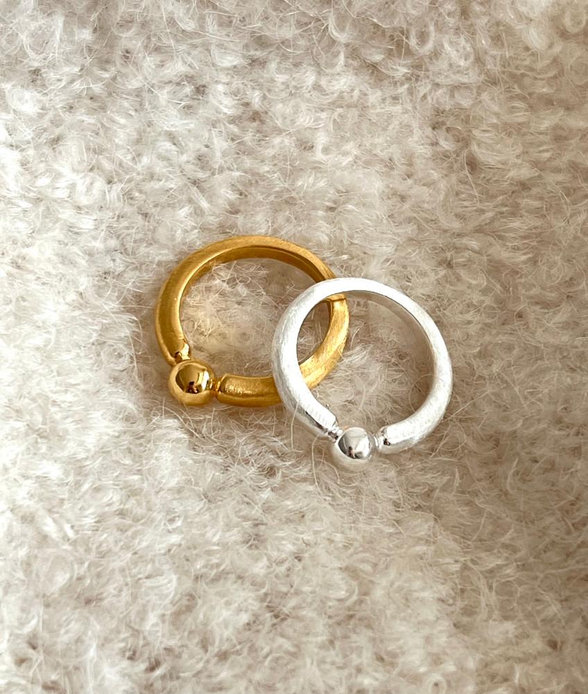 (크르와)실버925 브링백 무광 볼 반지