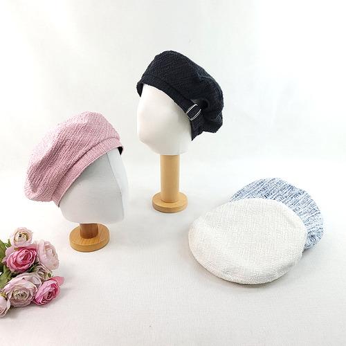 트위드메탈버클 베레모 화가모자 빵모자 여성 면 모자