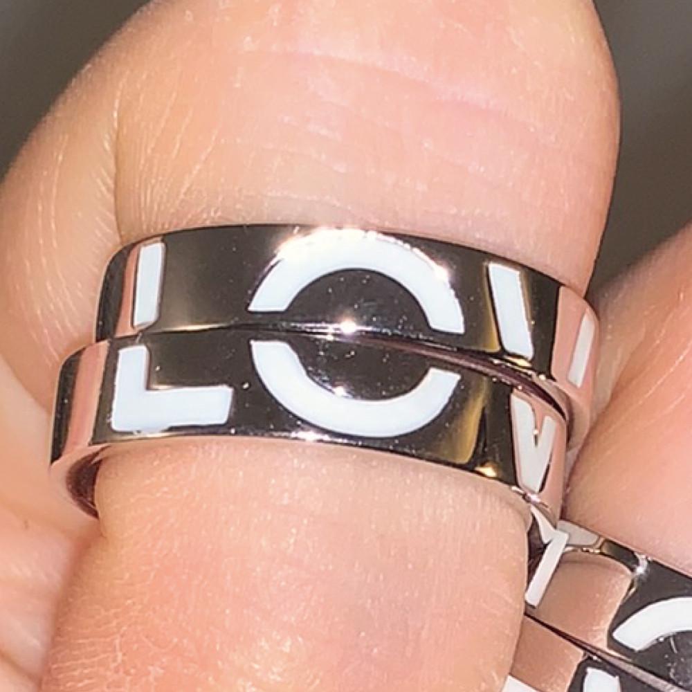 와이알유디 캐피털 엘오브이이 커플링 실버925 순은 반지 (2피스 1세트)