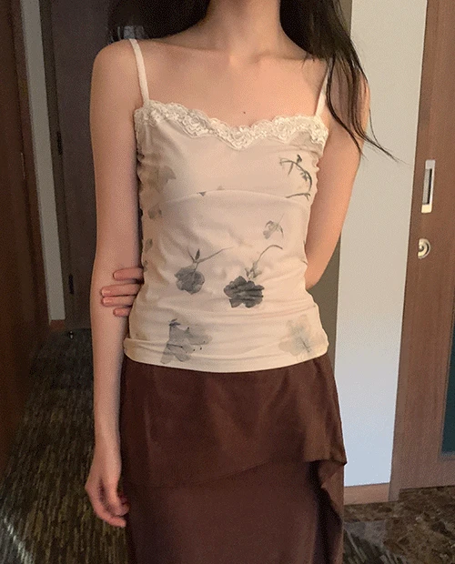 flower lace cami / 3color