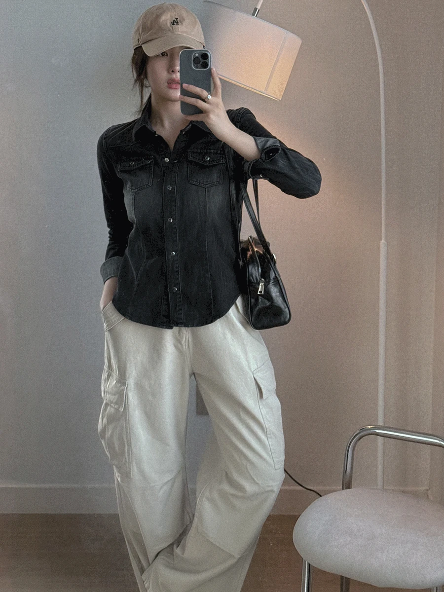 옥스포드 카고 와이드 팬츠