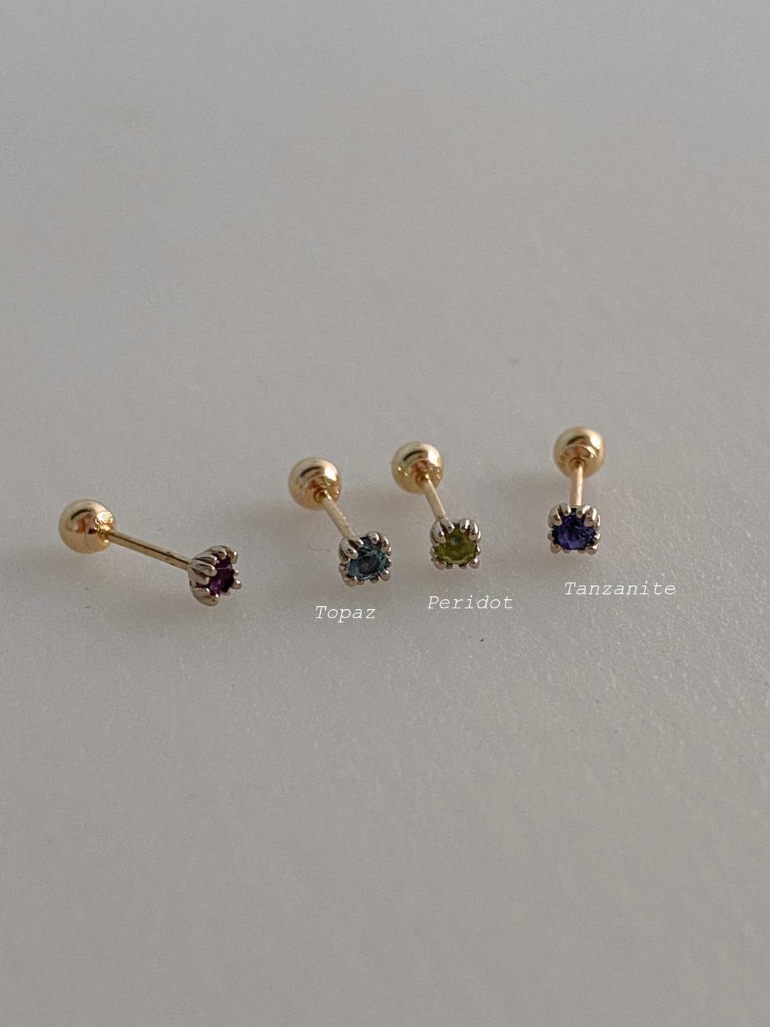 14K 골드 탄생석 피어싱 귀걸이 (한정 수량)