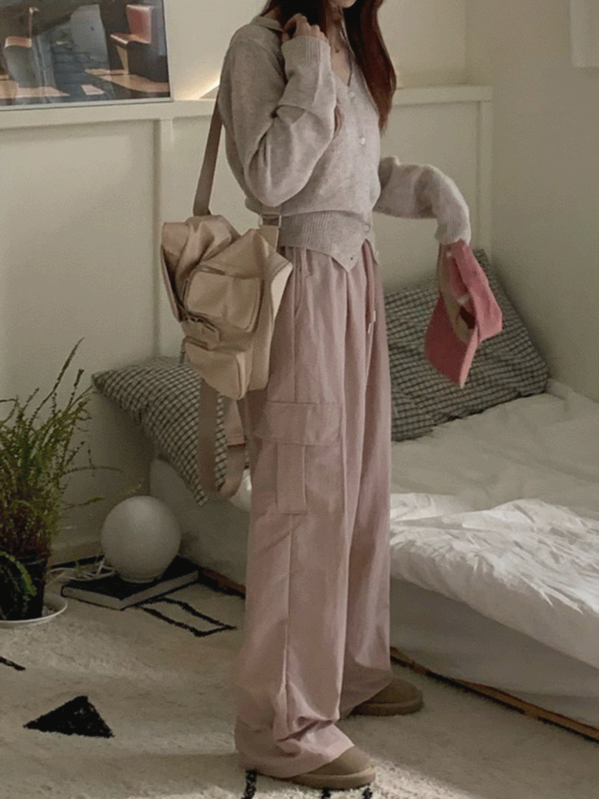 [7color] 크턴 나일론 카고 와이드팬츠 - pt