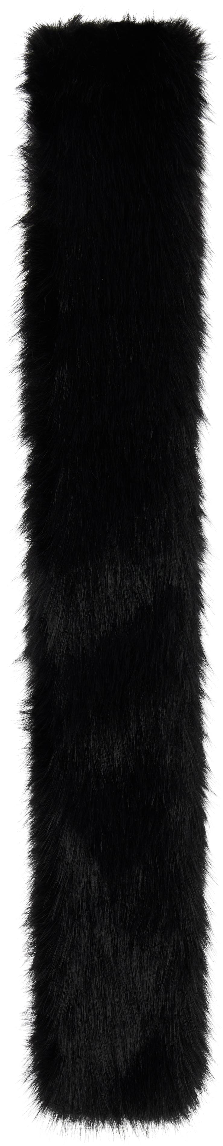Black Slim Faux Fur Scarf