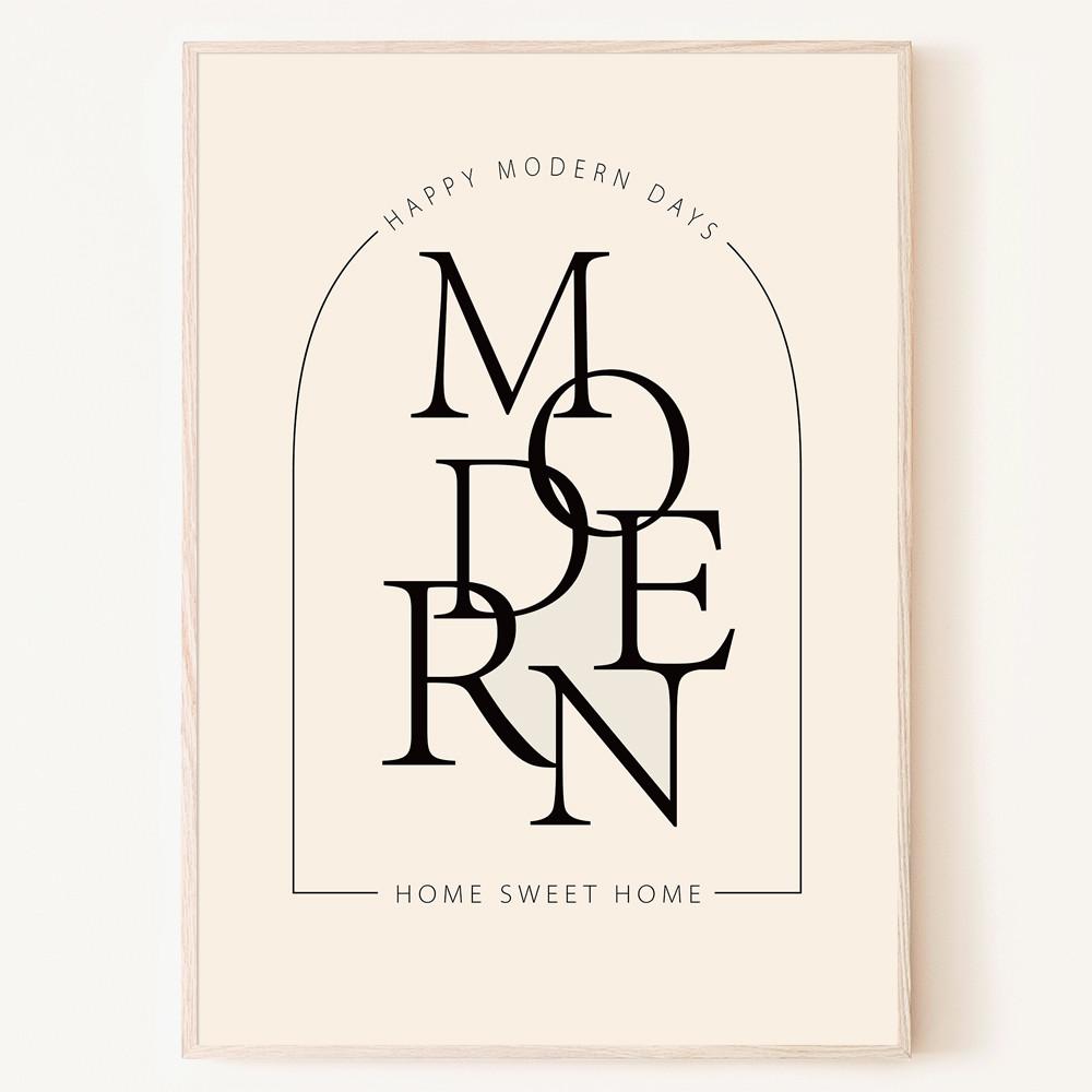 모던 데이즈 행복한 집 타이포그라피 아트 포스터 심플한 인테리어 소품 방꾸미기 액자