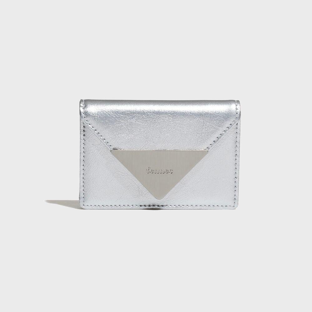 CRINKLE TRIANGLE ACCORDION POCKET - SILVER