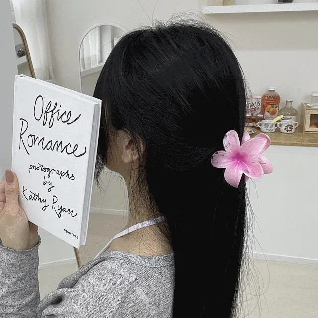 (1+1할인) 하와이 꽃 헤어 집게핀 왕꽃 셀프웨딩 플라워 올림머리핀