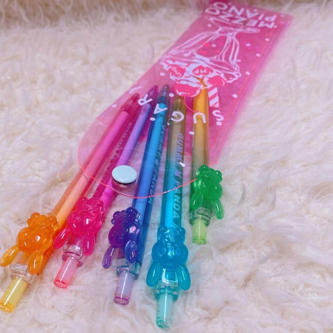 메조 피아노 투명 펜 케이스 젤리 팬더 젤펜