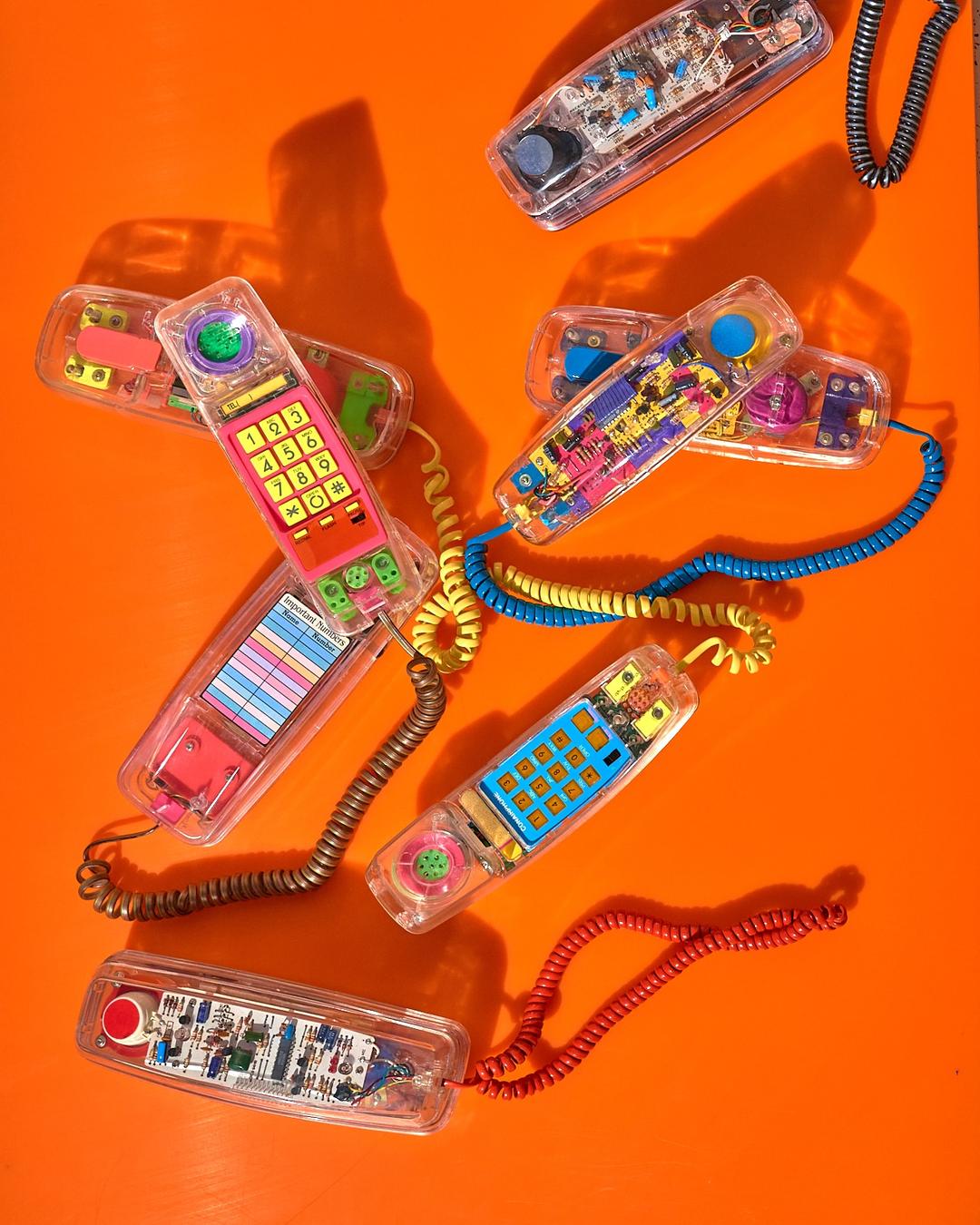 Retro Clear Telephone 80s (5options)