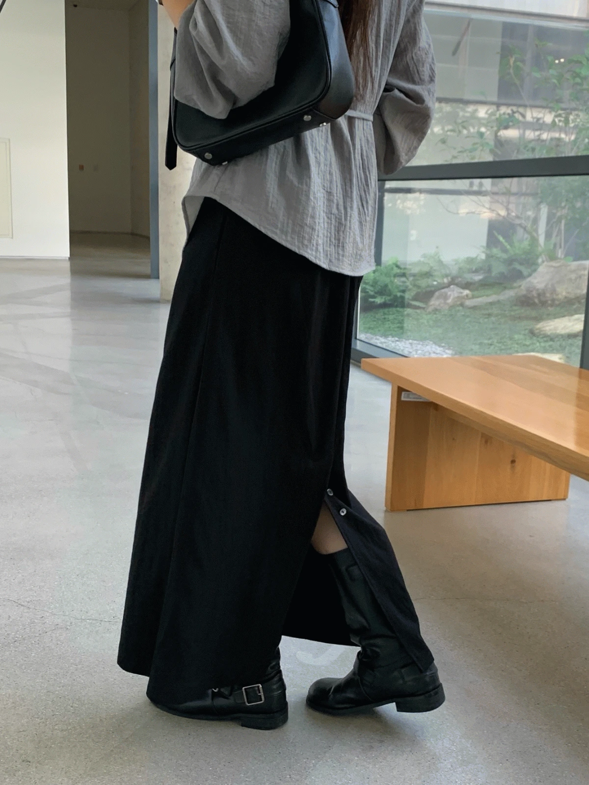 노티스 슬릿 롱 스커트