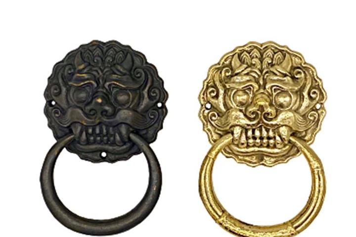 도깨비 주물 손잡이 옛날 문고리 한옥 스테이 옛집 대문 목문 링고리