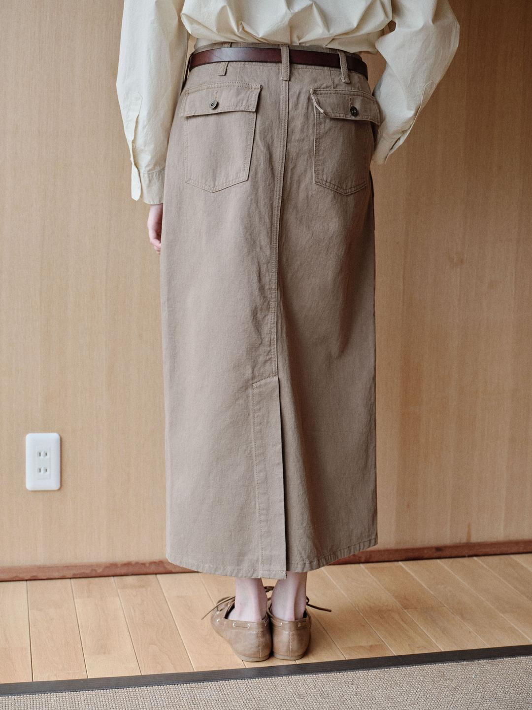 Safari Long Skirt (Peanut Beige)