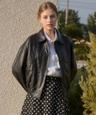 O3721 Rouen fake leather jumper_Black