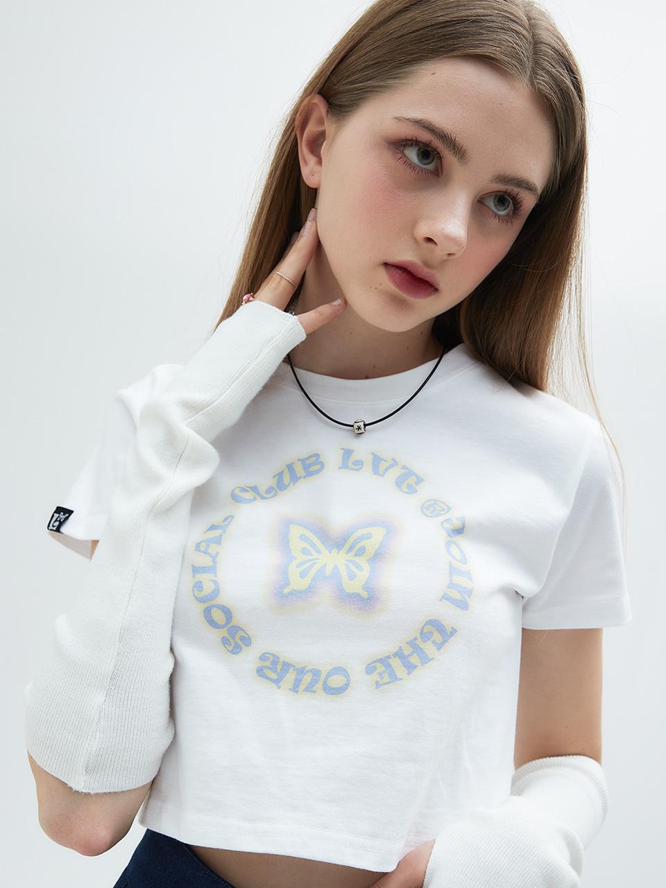 [아이브 장원영 착용] CL BUTTERFLY TEE(WHITE)