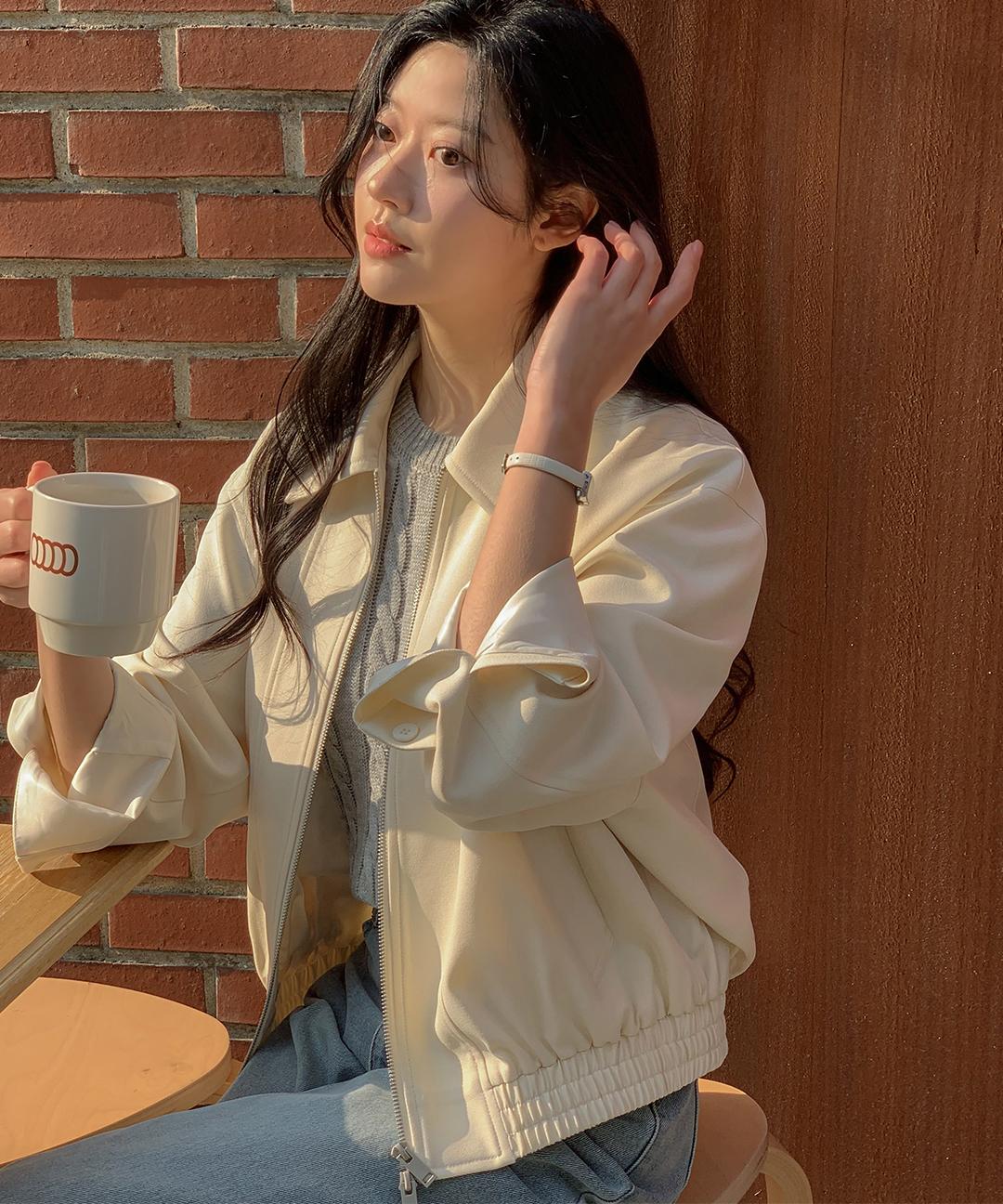 케이클럽 [자체제작/S-L]#봄🌷 켄즈 루즈핏 블루종 투웨이 점퍼 (데일리룩/출근룩/봄아우터/봄자켓/세미크롭/투웨이집업)