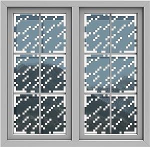 HK Studio Pixel Art Rainy Window Stickers Decal for Dorm, Teen Room Decor - Pixel Posters for Funny Room Decor, Game Room Decor, Aesthetic Room Decor - Pack 6 with 11" x 13" Each