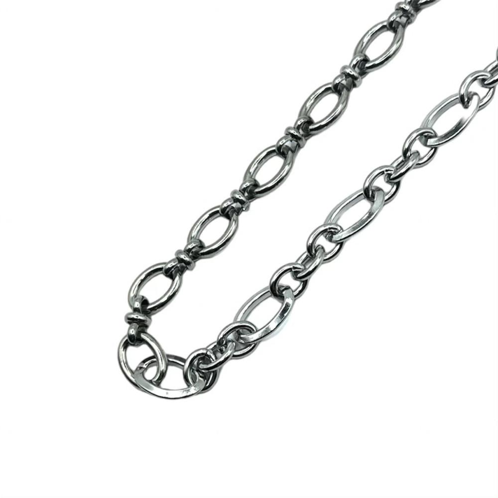 본아웃 원 타원 투 볼드 언발 유니섹스 꼬임  초커 써지컬 스틸 목걸이