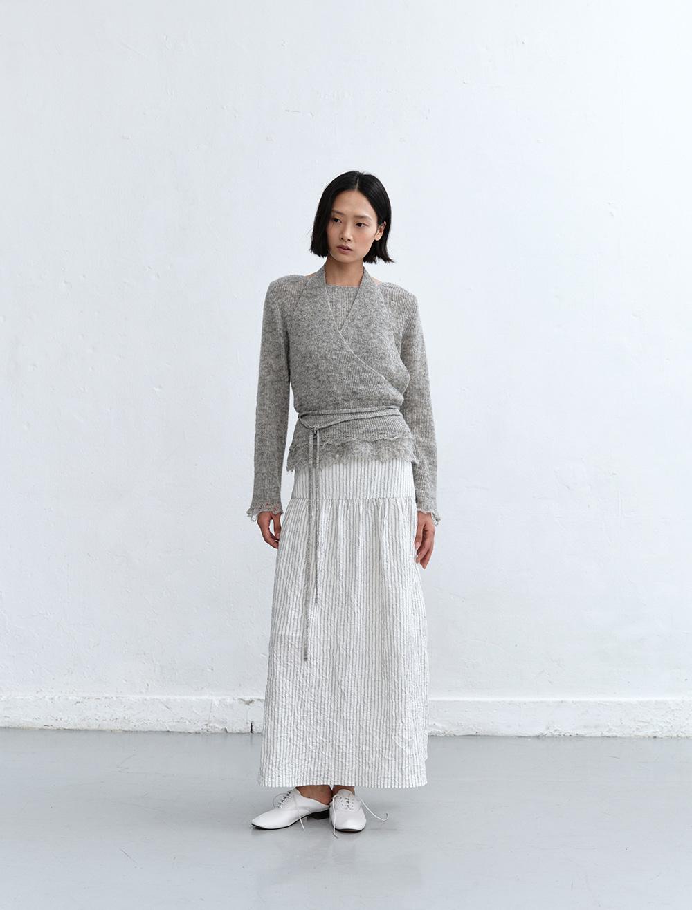 RAW EDGE HALTER KNIT [GREY]