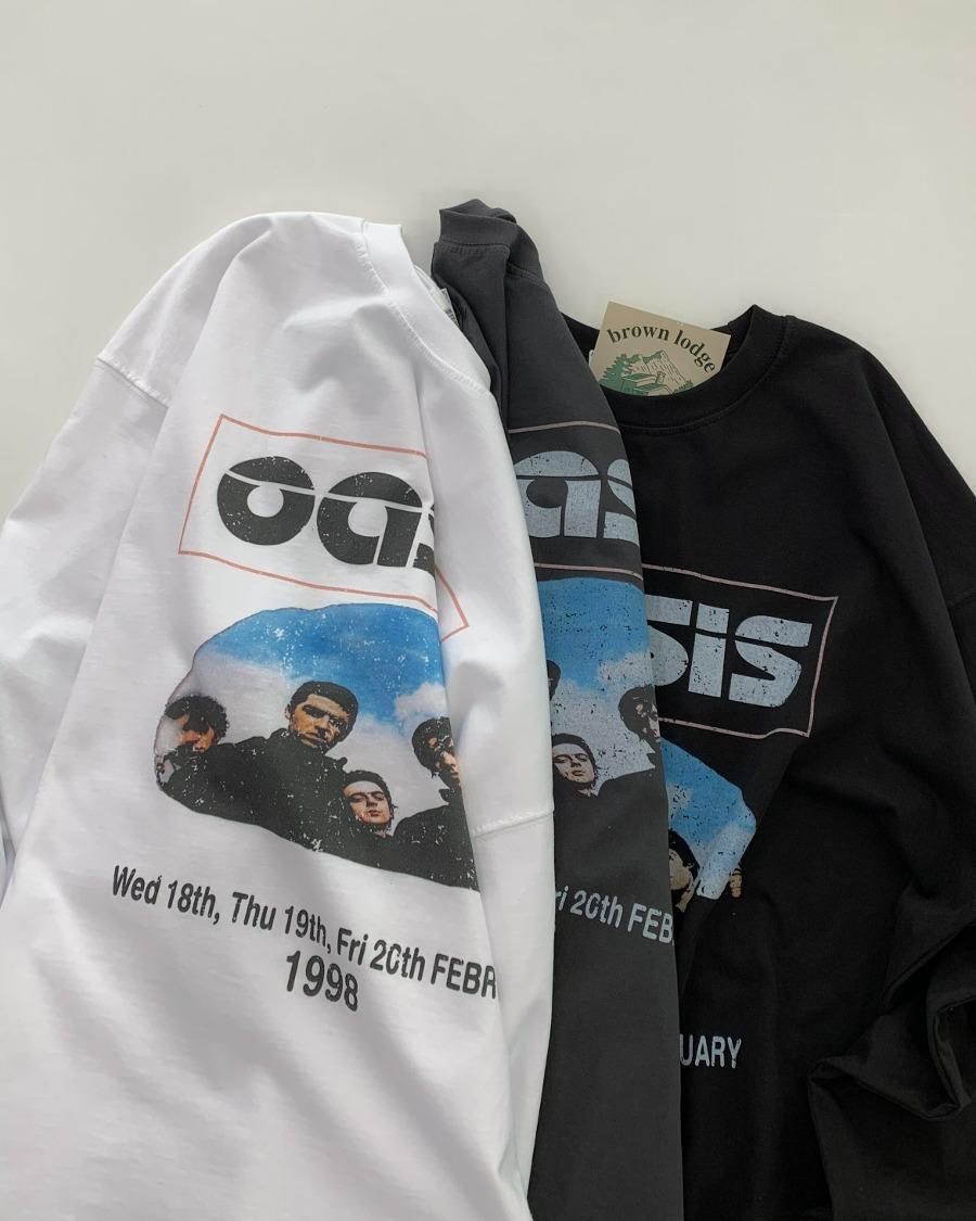 오아시스 롱 슬리브 락 티셔츠