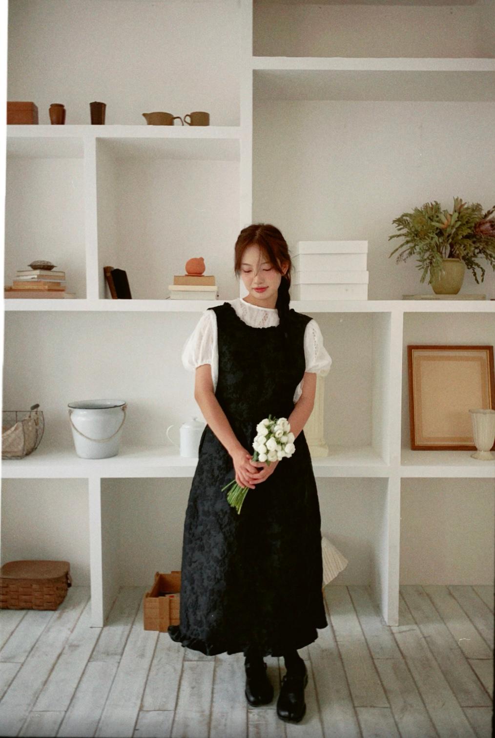 [AU LAIT MADE] PLEUVOIR DRESS (BLACK)