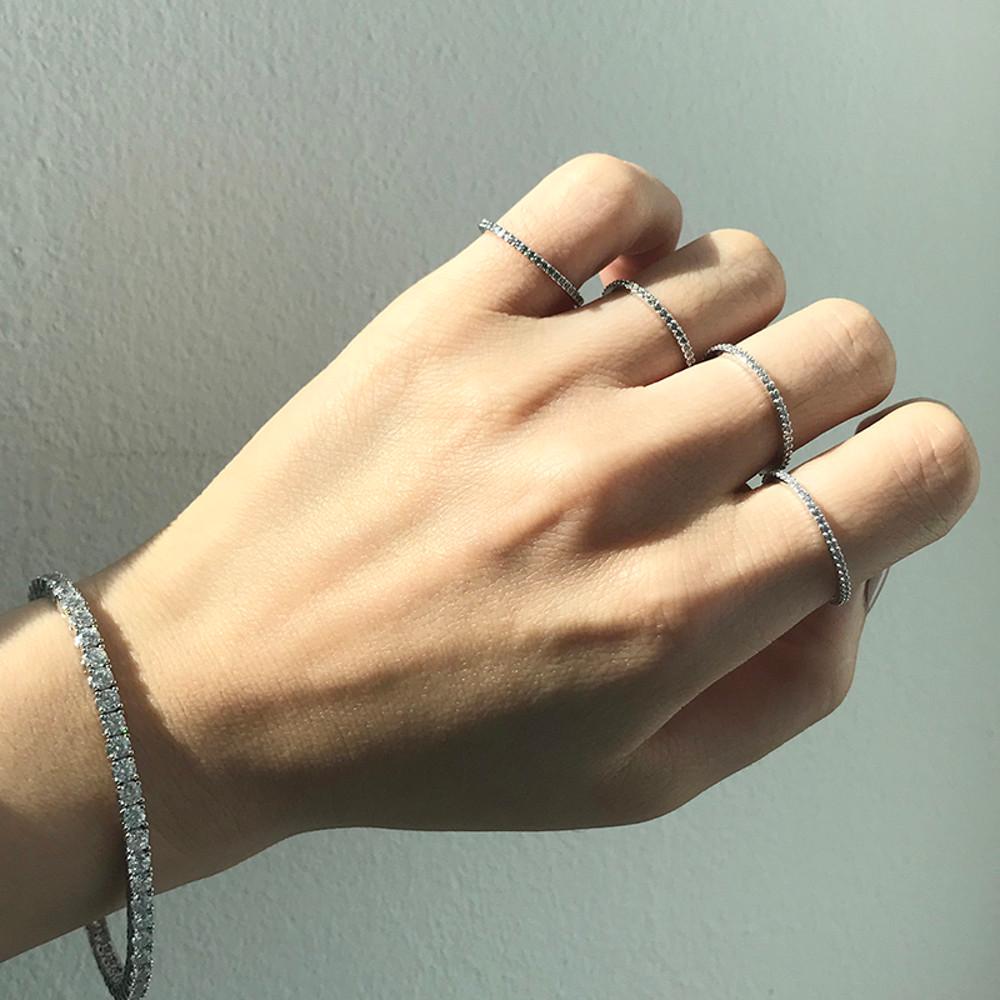 [스몰굿띵] 이터니티링 큐빅 지르코니아 가드링 1.0mm 테니스반지