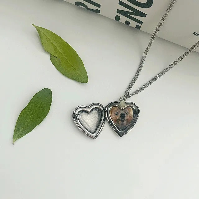 당일출고[최저가/써지컬] 사진 넣는 빈티지 하트 목걸이