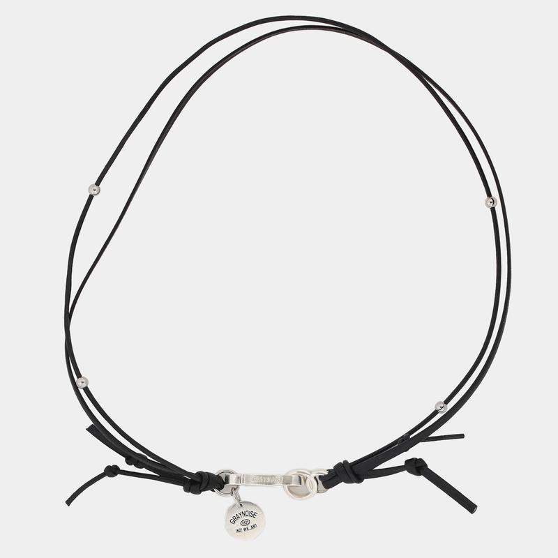Leather link necklace (925 silver)
