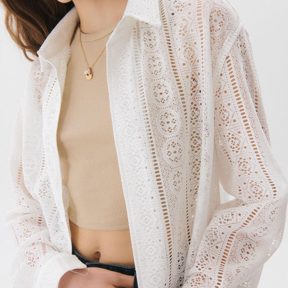 패턴드 크로셰 오버 셔츠_WHITE