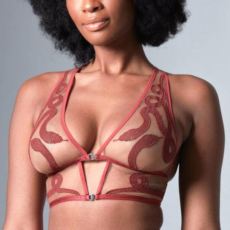 Medusa Bralette - OxBlood/Toffee