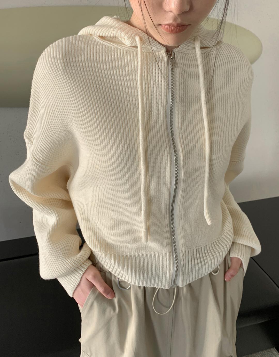 트아니 니트 후드집업