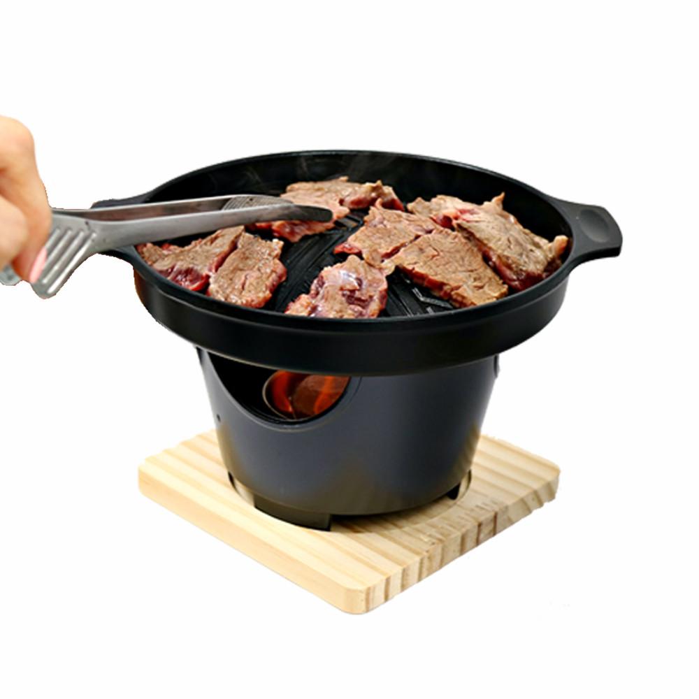 이로리 경수진 캠핑 혼술 1인 미니 화로 가정용 실내 고기 불판 국산 풀세트 삼겹살용