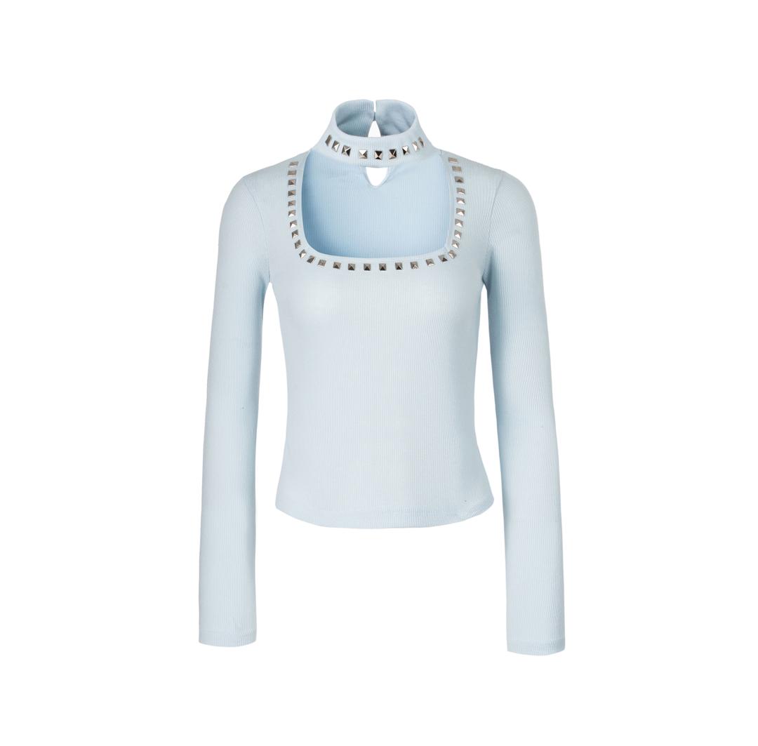 Studs choker t (baby blue)
