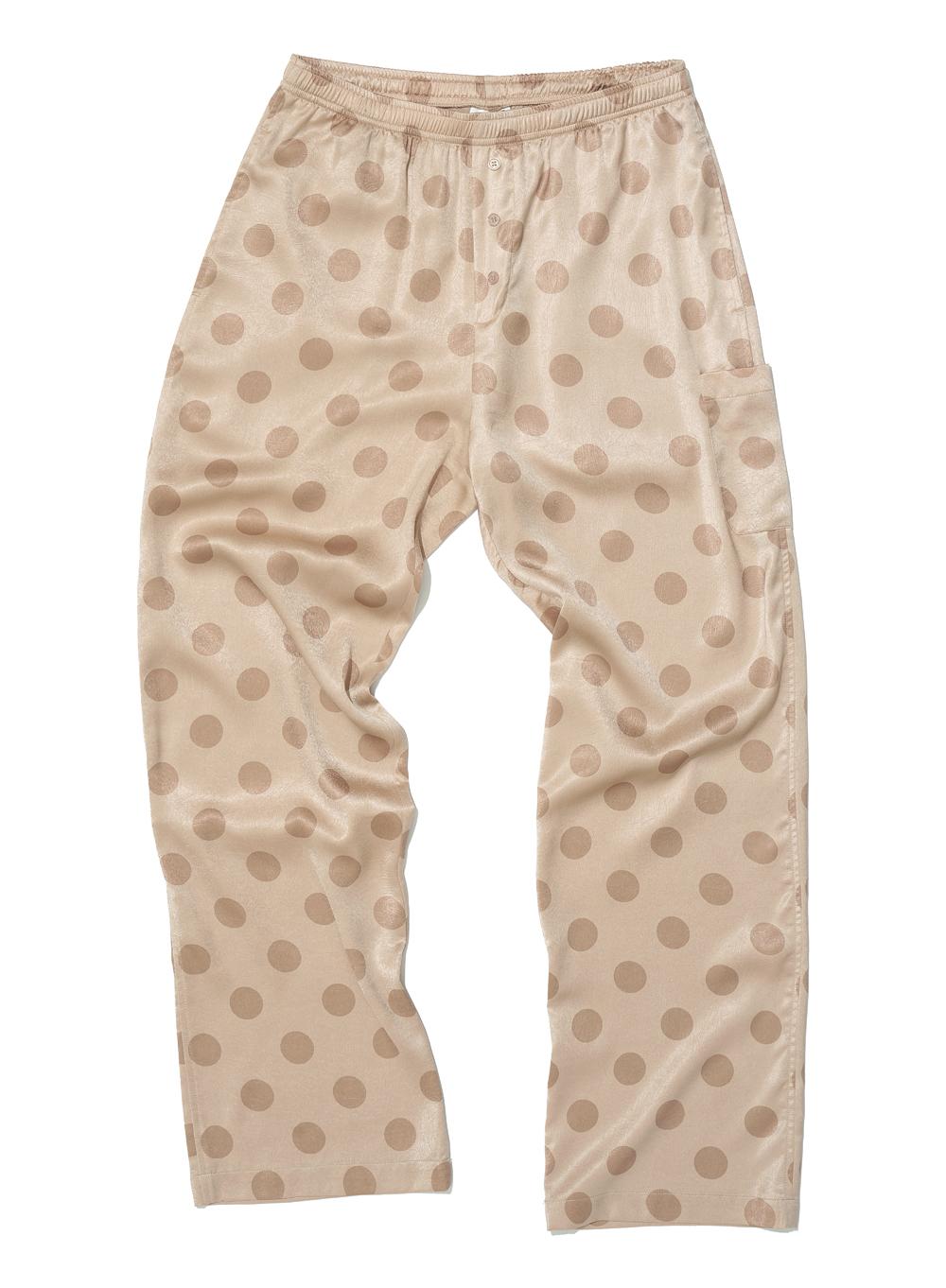 [WOMEN] POLKA DOT ALL OVER PRINTED EASY TROUSER_BEIGE