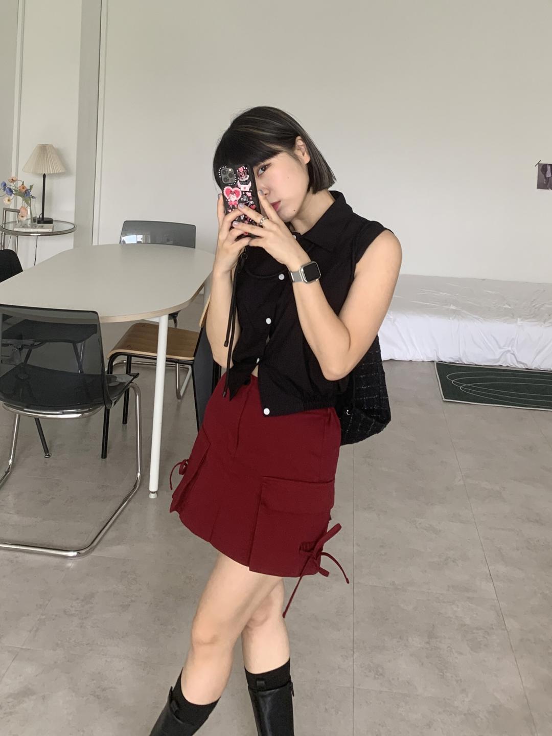 바우 카고 리본 미니 스커트 (3 color)