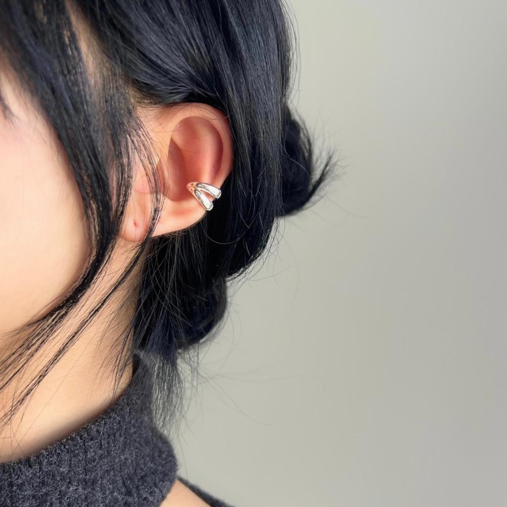 실버925 두꺼운 두 줄 원터치 볼드 링 귀걸이 이너컨츠 가능 낱개 D day 디데이