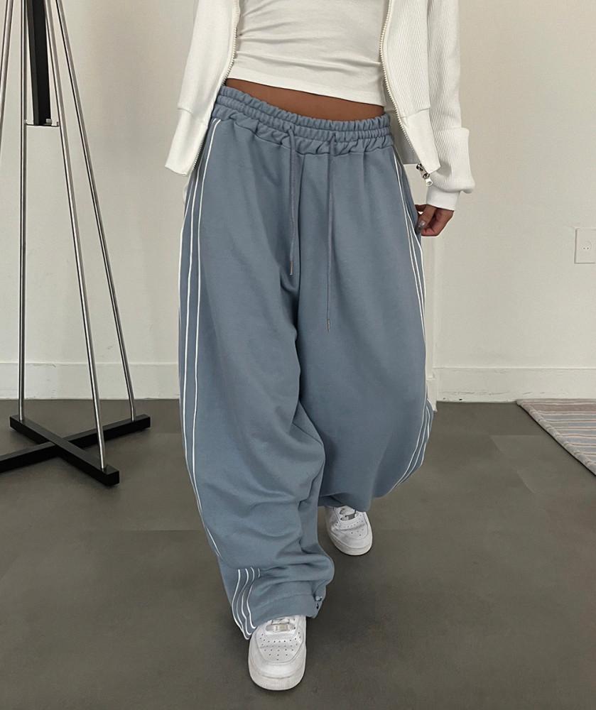 (Unisex) 위크 포 라인 와이드 팬츠 (4color) 트랙 스트링 트레이닝 벌룬팬츠